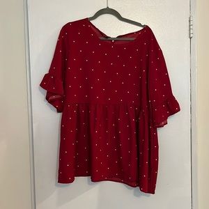 Red polka dot Blouse